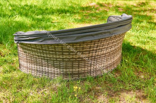 Диван-трансформер Violetta (шезлонг-трансформер) с подушками ротанг искусственный, Серый