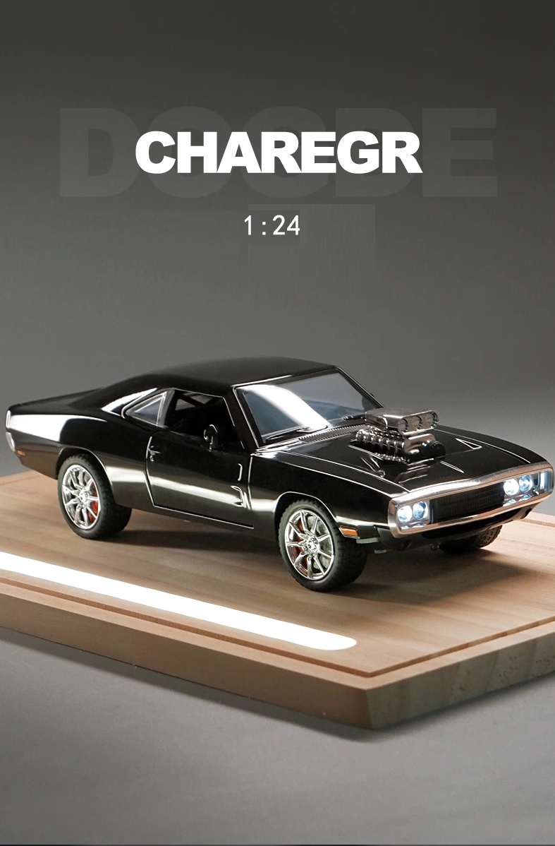 Металлическая модель Dodge Charger 1970 с турбинами нагнетателя Форсаж 1:24 свет, звук (DC24332)