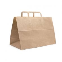 Сумка крафт 320х200х220 с плоской ручкой