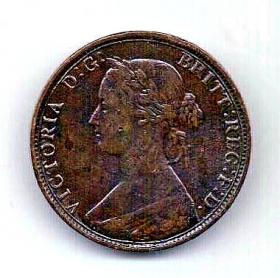 1/2 пенни 1862 Великобритания XF