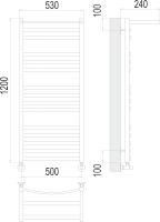 Полотенцесушитель водяной TERMINUS Енисей с полкой П15 50х120 схема 4