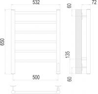 Электрический полотенцесушитель TERMINUS Аврора П6 53х65 схема 3