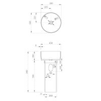 Прозрачная отдельностоящая раковина ABBER Kristall AT2702Emerald-H зеленая 45х45 схема 2