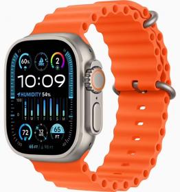 Apple Watch Ultra 2 49mm Titanium Case with Orange Ocean Band