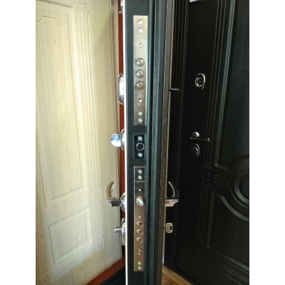 Дверь Входная АСД Викинг с зеркалом в цвете беленый дуб