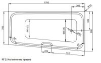 Трапециевидная ванна Bette Space M 1141 правая 170х90 схема 2