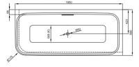 Прямоугольная ванна уголового монтажа Bette Art 3480 CELHK правая 185х80 схема 2