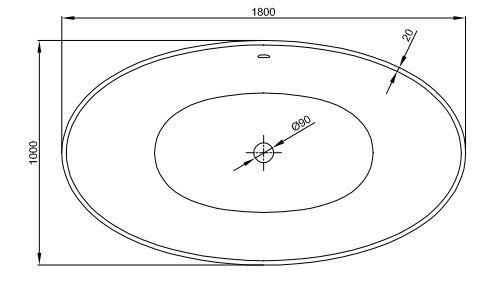 Овальная отдельностоящая ванна Bette Eve Oval 6043 CFXXS 180х100 схема 3