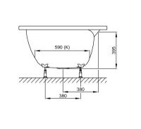 Овальная встраиваемая ванна Bette Pool Oval 6050 164х96 схема 3