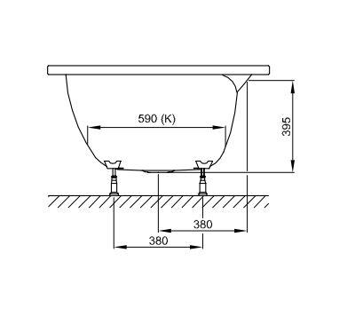 Овальная встраиваемая ванна Bette Pool Oval 6050 164х96 схема 3