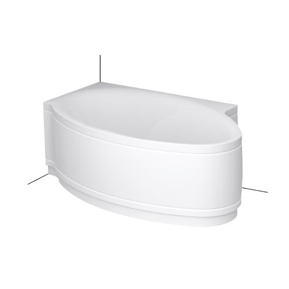 Изображение Овальная ванна углового монтажа Bette Pool I Panel 6052 CERV левая 160х102