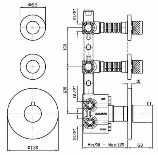 Смеситель Zucchetti Isystick для ванны и душа ZD1660 ФОТО