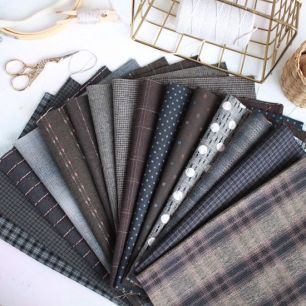 Набор фактурного хлопка - Ночная прохлада (15 отрезов 23*35 см.)