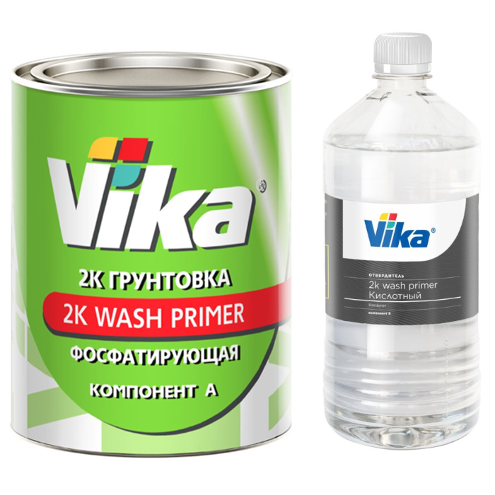 Vika Грунт фосфатирующий Wash Primer 2К + отвердитель, объем 800гр. + 670гр.