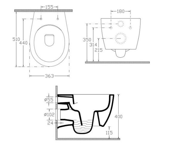 ISVEA Sentimenti 10AR02007SV Унитаз подвесной безободковый схема 3