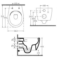 ISVEA Sentimenti Neo 10AR02010SV-2Z Унитаз подвесной безободковый схема 4