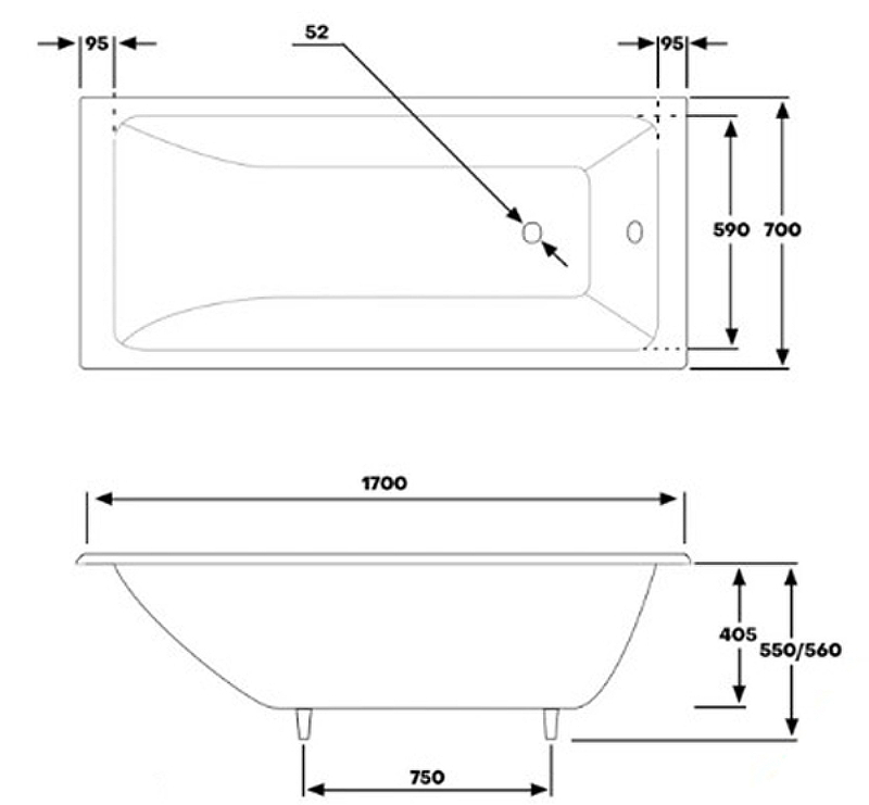 Чугунная ванна Byon Vilma 170x70 V0000096 схема 7