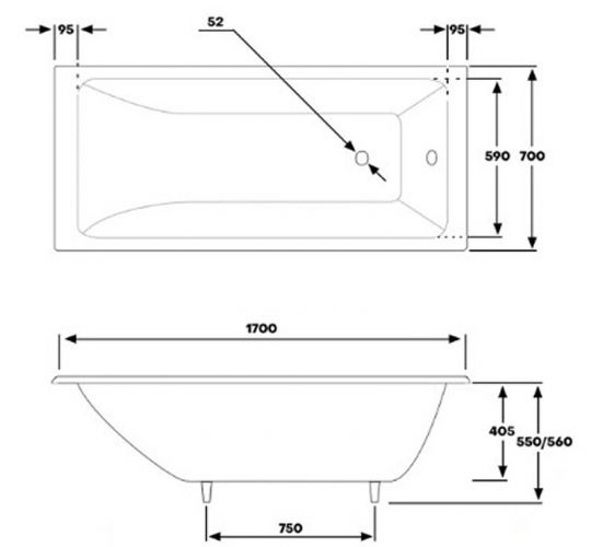 Чугунная ванна Byon Vilma 170x70 V0000096 схема 7