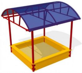 Песочница с навесом из поликарбоната П-34