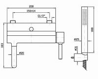 Смеситель Zucchetti Pan для ванны и душа ZP6181 схема 1