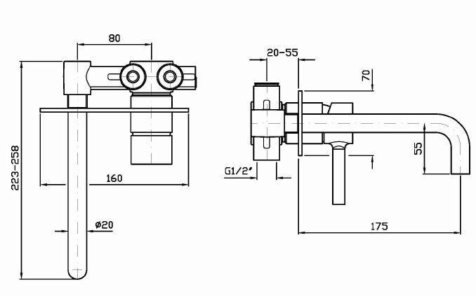 Смеситель Zucchetti Pan для раковины ZP6032 схема 1