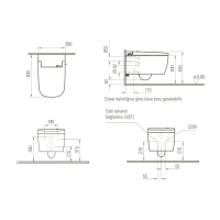 Подвесной унитаз - биде VITRA V-Care Basic 5674B003-6104 схема 7