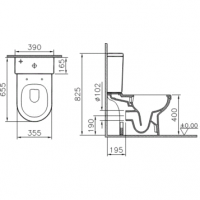 Напольный унитаз компакт Vitra 9797B003-7204 S50 схема 4