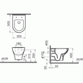 Унитаз подвесной 5795B003-0075 VITRA Zentrum Rim-Ex ФОТО