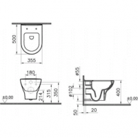 Унитаз подвесной 5795B003-0075 VITRA Zentrum Rim-Ex схема 6