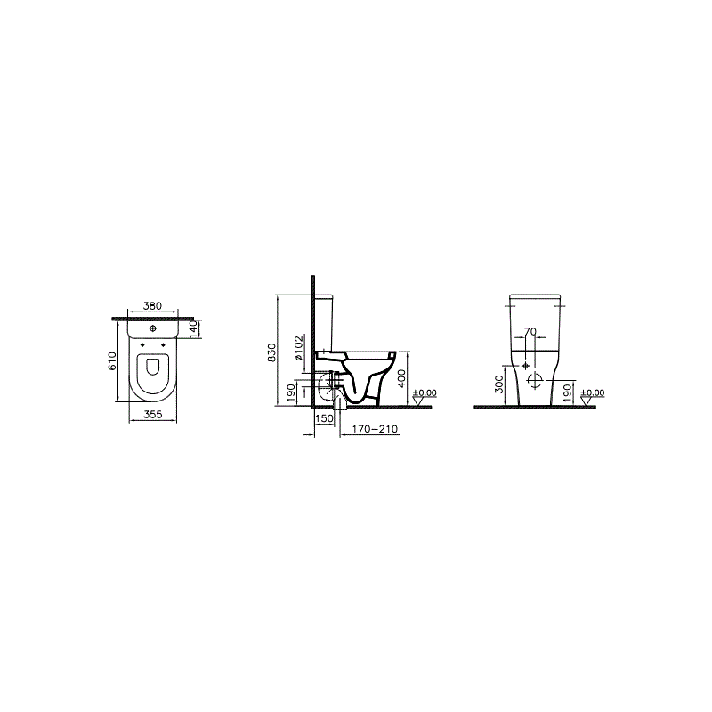 Унитаз-компакт 9012B003-7204 VITRA Zentrum схема 4