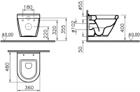 Подвесной унитаз 5320B003-0075 Vitra S50 схема 4