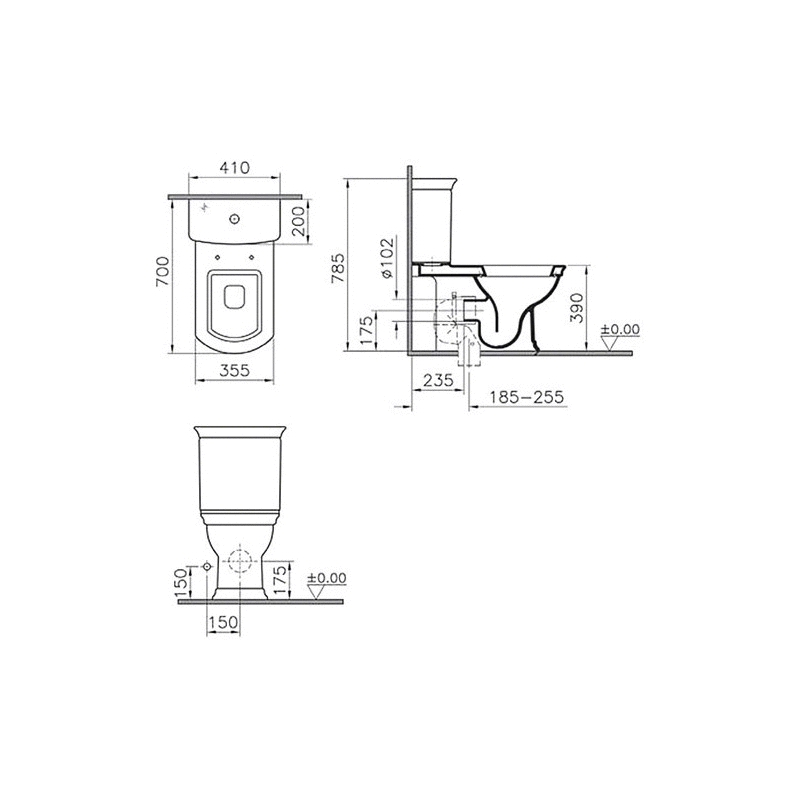 Унитаз-компакт VITRA Serenada 9722B003-7203 схема 4