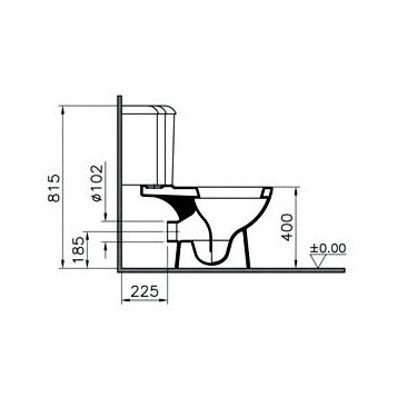 Унитаз-компакт напольный угловой 9754B003-7201 VITRA Arkitekt схема 6