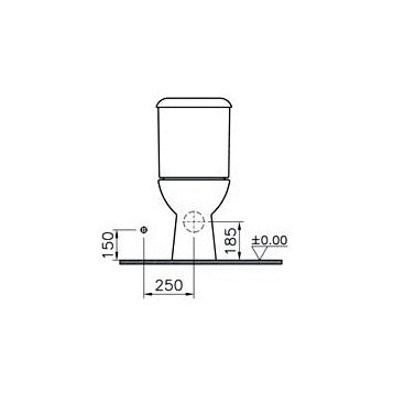 Унитаз-компакт напольный угловой 9754B003-7201 VITRA Arkitekt схема 7