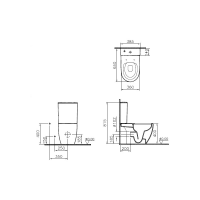 Унитаз-компакт напольный 9830B003-7204 VITRA Sento схема 4