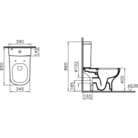 Унитаз-компакт напольный 9014B003-7209 VITRA D-Light схема 4