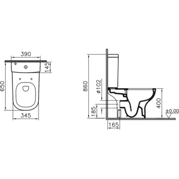 Унитаз-компакт напольный 9014B003-7209 VITRA D-Light схема 4