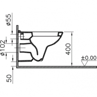 Унитаз подвесной 5507B003-0101 VITRA S20 схема 6