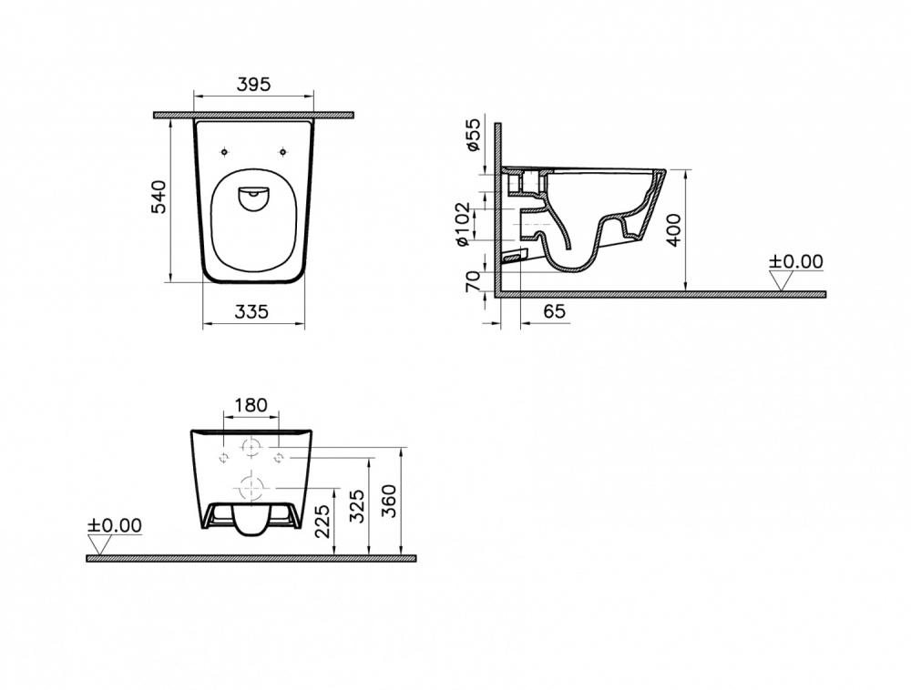 Унитаз подвесной VITRA Equal 7245B403-0075 схема 4