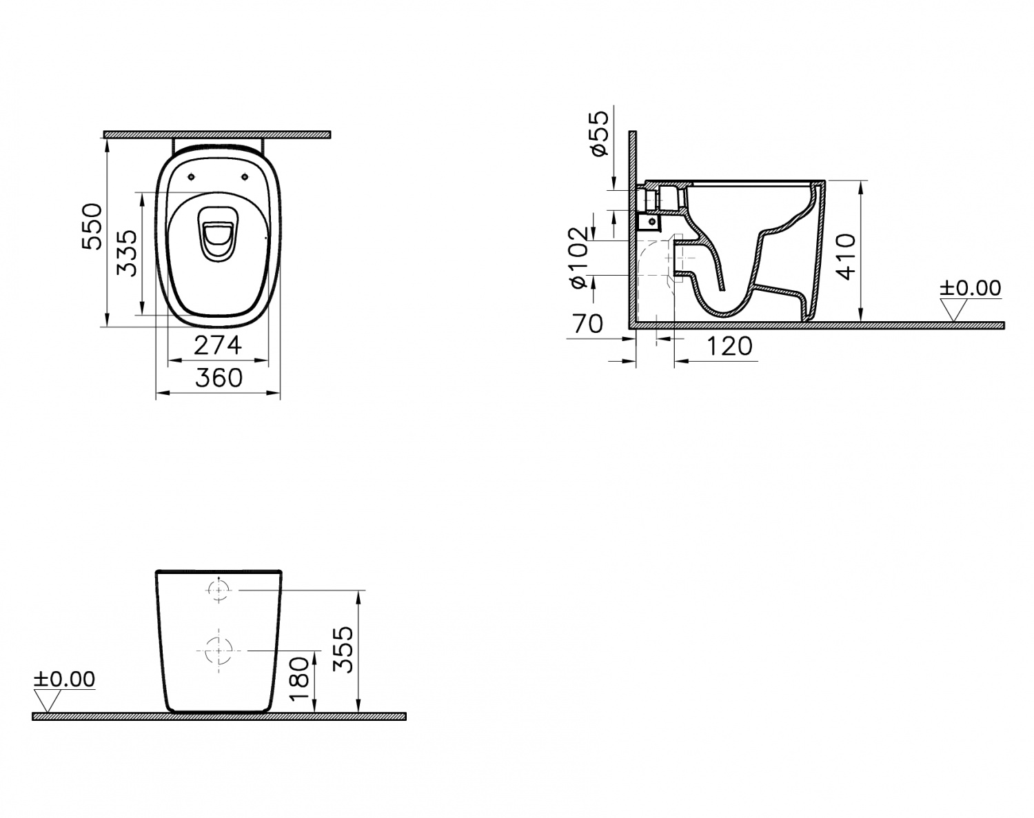 Напольный унитаз VITRA Plural 7815B403-0075 схема 3