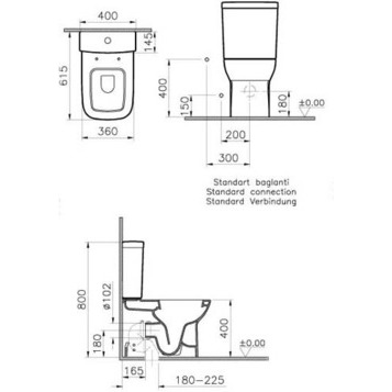 Унитаз-компакт напольный 5512B003-0096 VITRA S20 схема 3