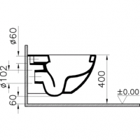 Унитаз подвесной 4448B003-0075 VITRA Sento схема 8