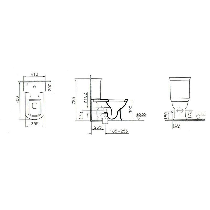 Унитаз-компакт VITRA Serenada 9722B003-7200 с функцией биде схема 4