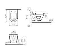 Унитаз подвесной 5319B003-0075 VITRA S50 схема 3