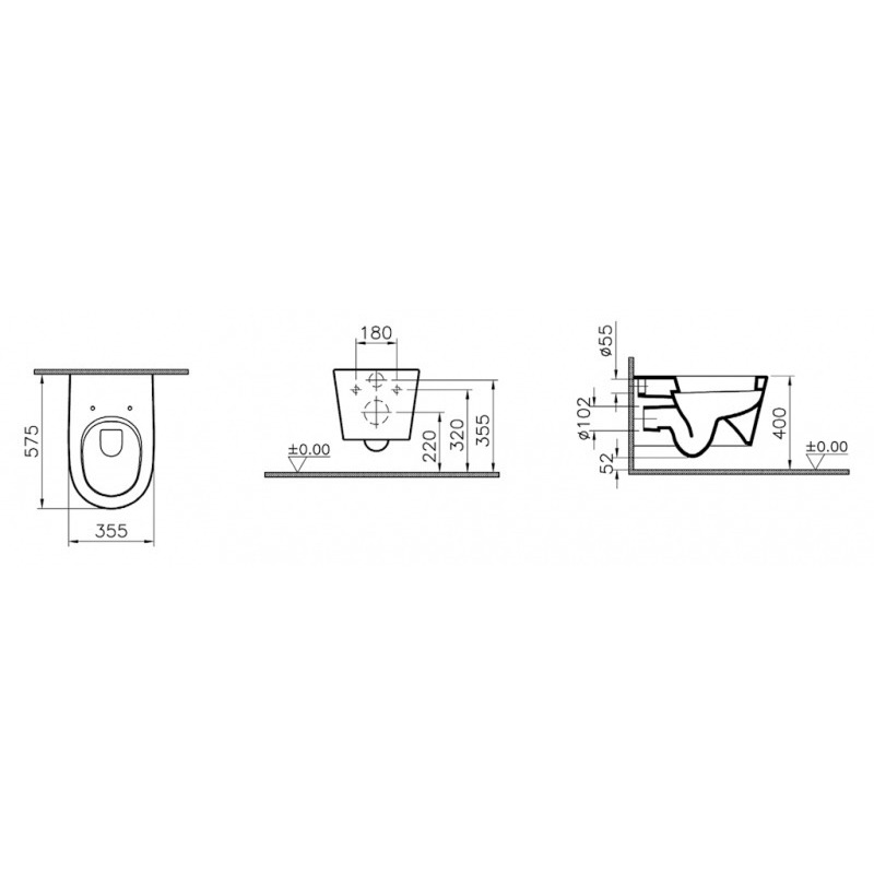 Унитаз подвесной 5173B003-0075 VITRA Nest схема 4