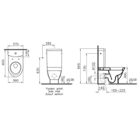 Унитаз-компакт напольный 9730B003-7202 VITRA Form 500 схема 4