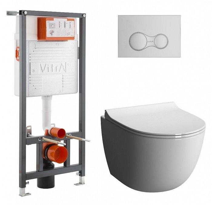 Изображение Комплект инсталляция и унитаз 9830B003-7207 Sento L-Box set VITRA