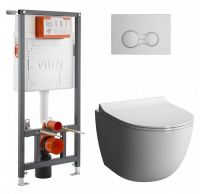 Комплект инсталляция и унитаз 9830B003-7207 Sento L-Box set VITRA схема 1