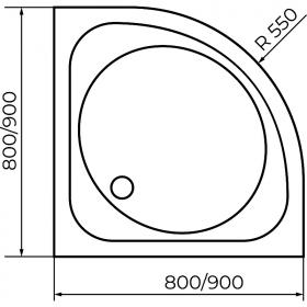 Душевой поддон из стеклопластика RGW SMC/R W 90x90 57350499-01 ФОТО