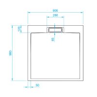 Душевой поддон из искусственного камня RGW STL 90x90 16211099 схема 4